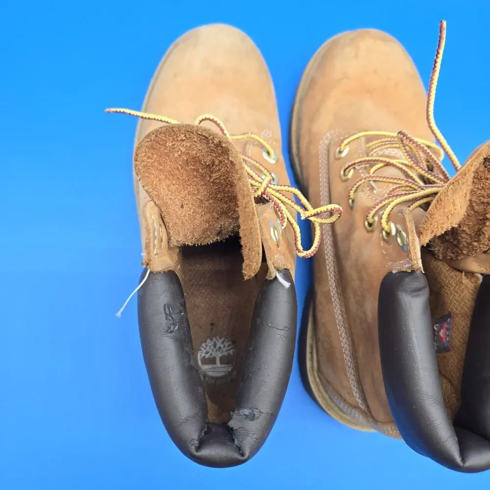 Timberland 6 Inch Premium Waterproof Boots Junior 7 Wheat Nubuck 12909